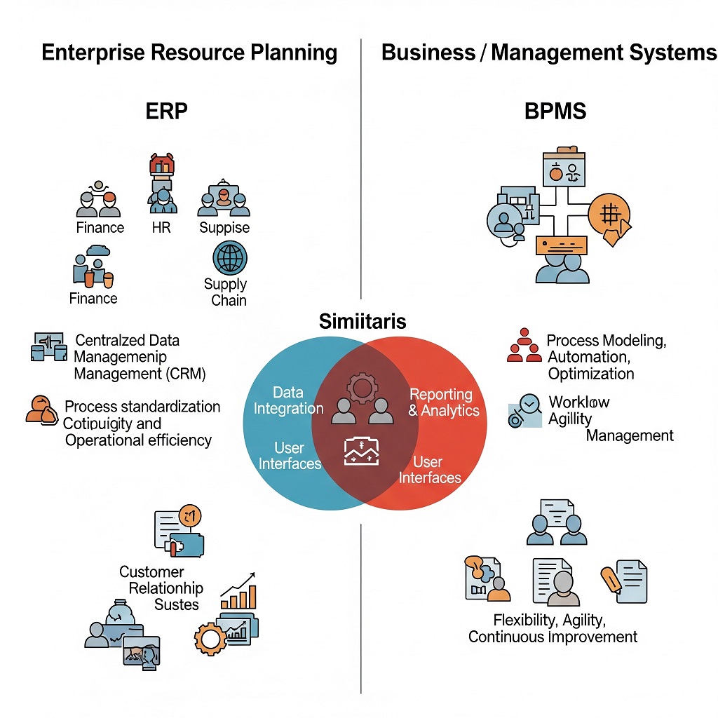 مقایسه BPMS و ERP: کاربردها، مزایا و معایب